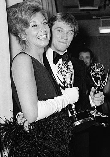 Michael Learned and Richard Thomas celebrate their Best Actor and Actress awards at the 25th Emmy Awards May 20th ,1973